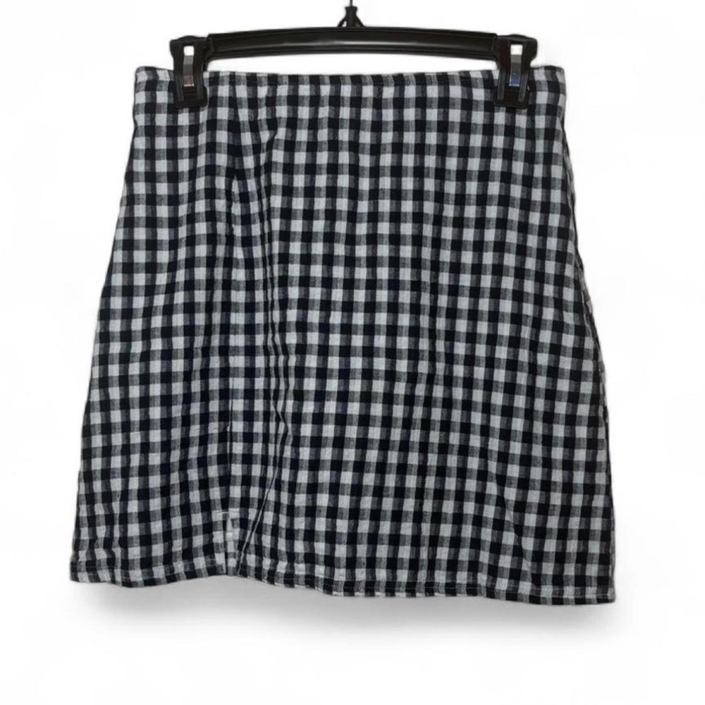 American Eagle Black White Gingham Checkered Skir… - image 1